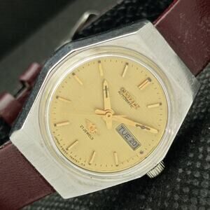 Vintage 1974 Citizen Automatic Womans Silver Watch W/daydate & Gold accents